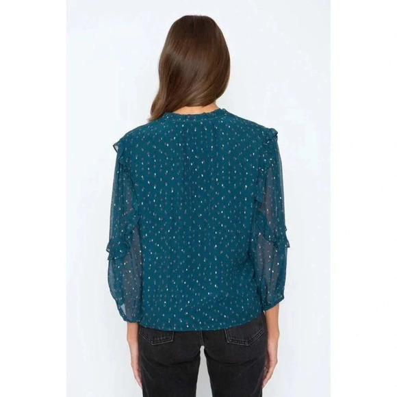 Caballero Gracie Lurex Chiffon Blouse Top - Picture 2 of 7